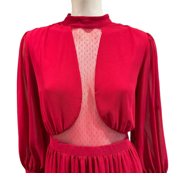 NEW Express Red Point D’esprit Lace Fit and Flare Dress - Picture 2 of 13